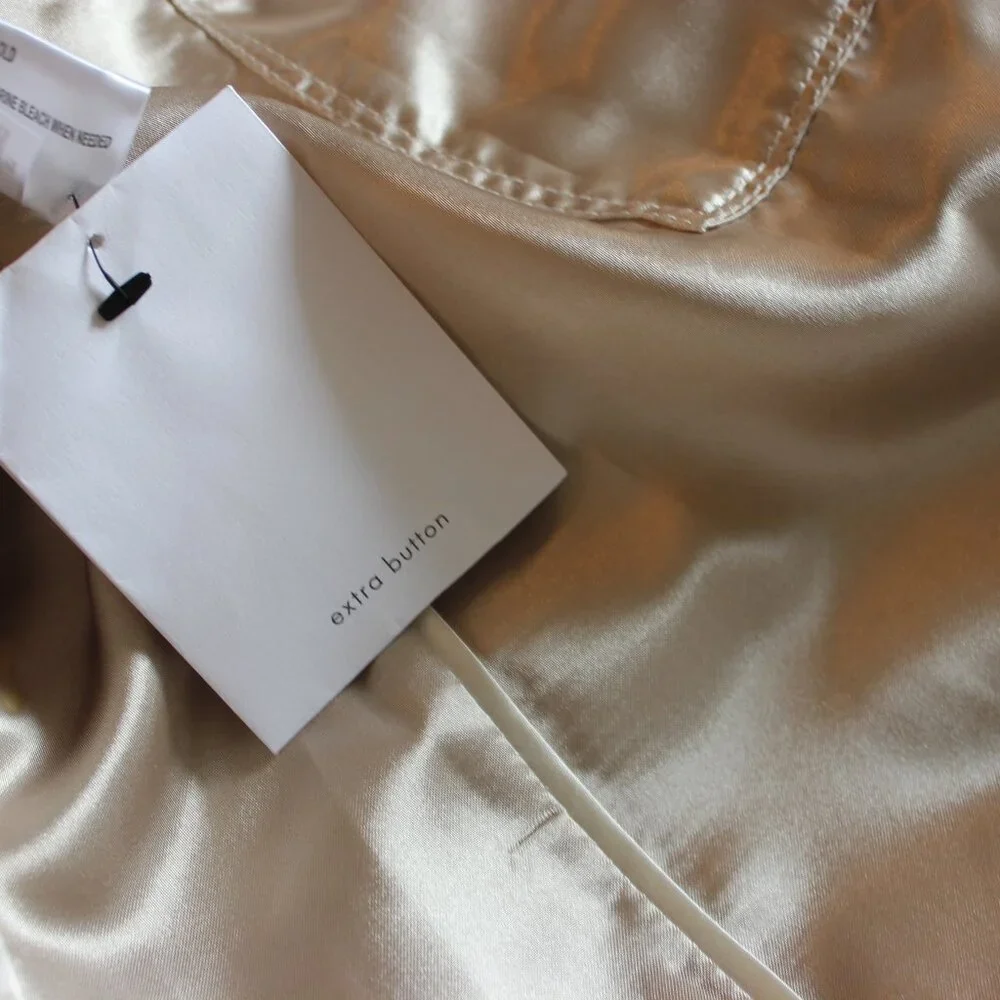 NWT Calvin Klein Trench Coat with Vegan Leather Contrast – Size L, Belted - Picture 8 of 16